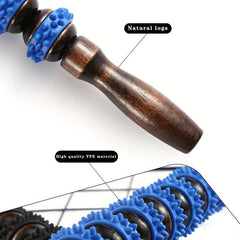 Wooden Handle Fascial Massage Roller Trigger Points