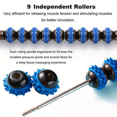 Wooden Handle Fascial Massage Roller Trigger Points