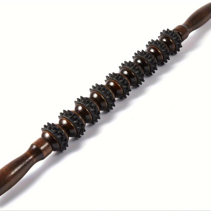 Wooden Handle Fascial Massage Roller Trigger Points