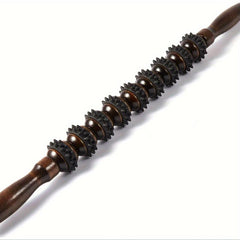 Wooden Handle Fascial Massage Roller Trigger Points