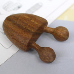 Green Sandalwood Facial Massage Comb with Wooden Handle