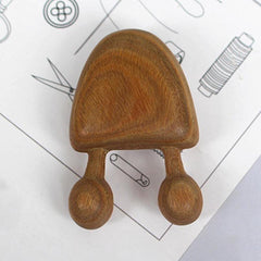 Green Sandalwood Facial Massage Comb with Wooden Handle