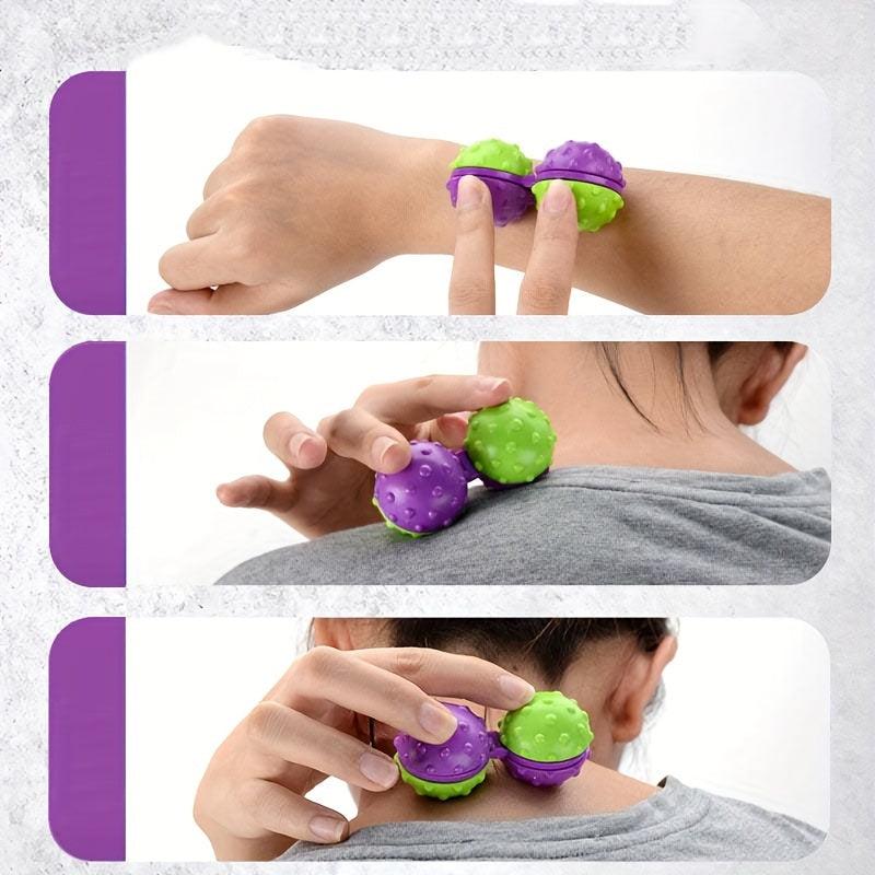 2pcs Portable Hand Neck Shoulder Massage Ball for Home Office Use