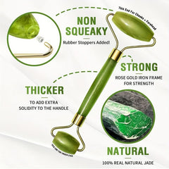 Jade Roller & Gua Sha Set Natural Zirconium Double Head Face Massage Tool