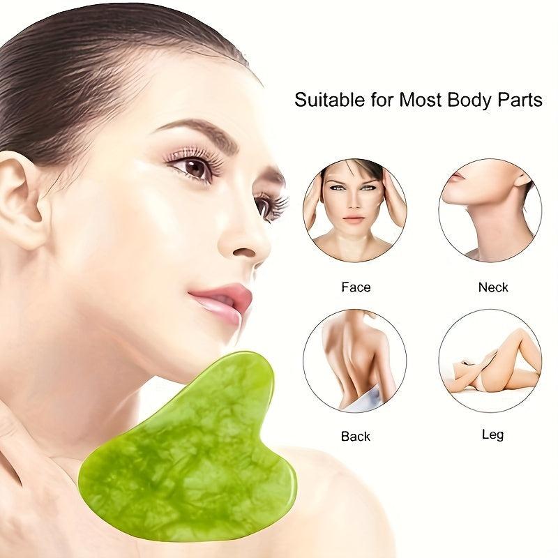 Jade Roller & Gua Sha Set Natural Zirconium Double Head Face Massage Tool