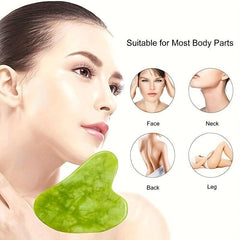 Jade Roller & Gua Sha Set Natural Zirconium Double Head Face Massage Tool