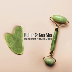 Jade Roller & Gua Sha Set Natural Zirconium Double Head Face Massage Tool