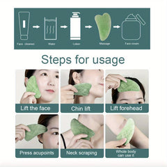 Jade Roller & Gua Sha Set Natural Zirconium Double Head Face Massage Tool