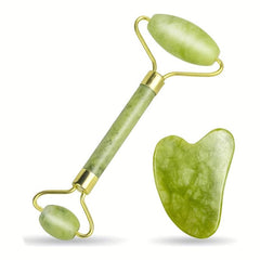 Jade Roller & Gua Sha Set Natural Zirconium Double Head Face Massage Tool