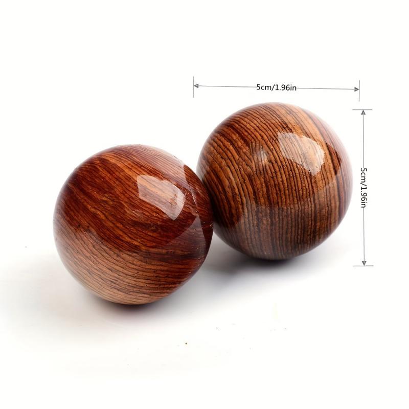 2pcs Wooden Hand Massage Balls Rosewood Handheld Massage Handball