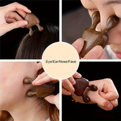 Sandalwood Facial Massage Comb & Small Snail Comb Set