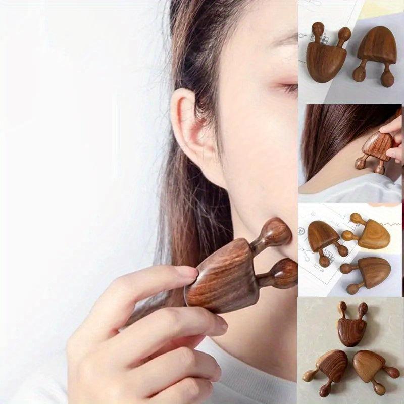 Sandalwood Facial Massage Comb & Small Snail Comb Set