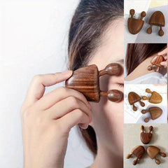 Sandalwood Facial Massage Comb & Small Snail Comb Set