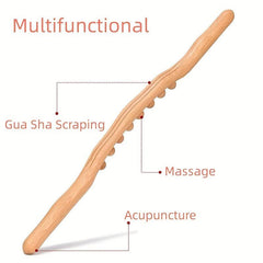 8 Beads Massage Stick Beech Wood Rolling Stick