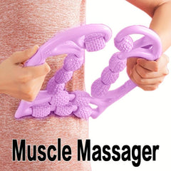 12-Wheel Circular Rolling Leg Massager for Muscle Relaxation