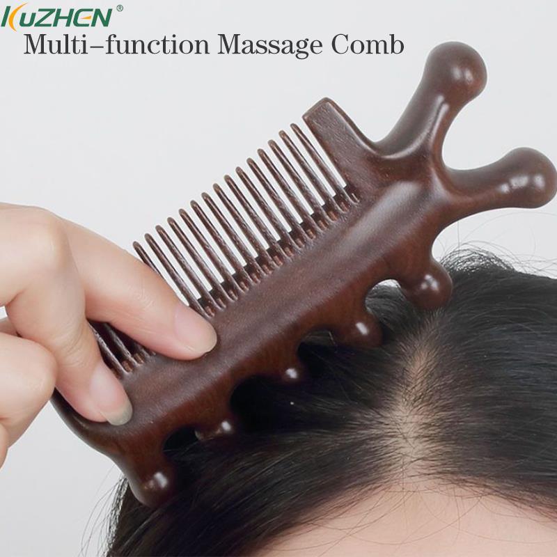 Wooden Massage Comb Sandalwood 3 In 1 Functional Comb Gua Sha Massage Brush