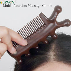 Wooden Massage Comb Sandalwood 3 In 1 Functional Comb Gua Sha Massage Brush