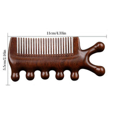 Wooden Massage Comb Sandalwood 3 In 1 Functional Comb Gua Sha Massage Brush