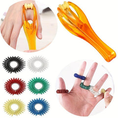 Finger Massager w/ 6 Spiky Rings - Relieve Fatigue, Body Massage