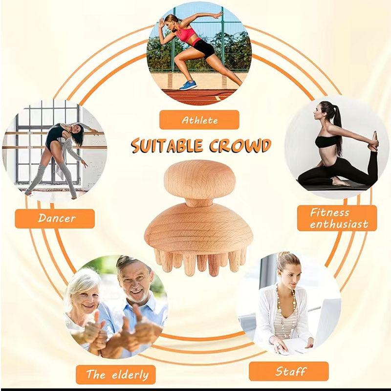 Wooden Roller Lymphatic Drainage Tool Mushroom Wood Massager