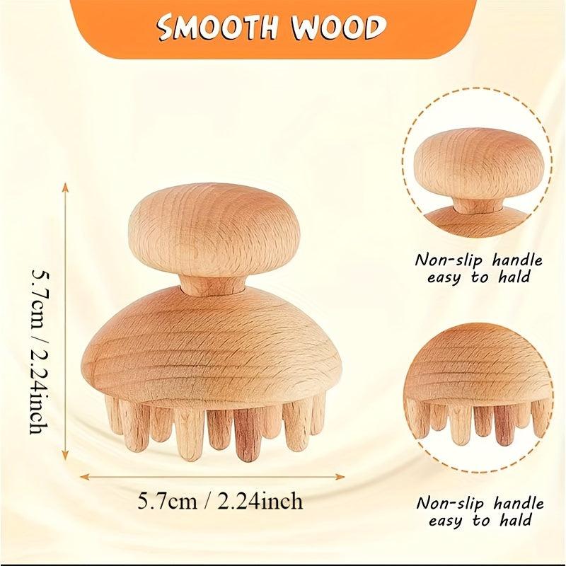 Wooden Roller Lymphatic Drainage Tool Mushroom Wood Massager