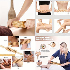 2pcs Wooden Massage Roller Handheld Trigger Point Massager Stick