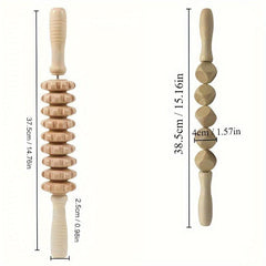 2pcs Wooden Massage Roller Handheld Trigger Point Massager Stick
