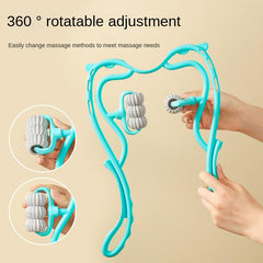 Double Ball Handheld Cervical Massager Kneading Roller Neck Clamp