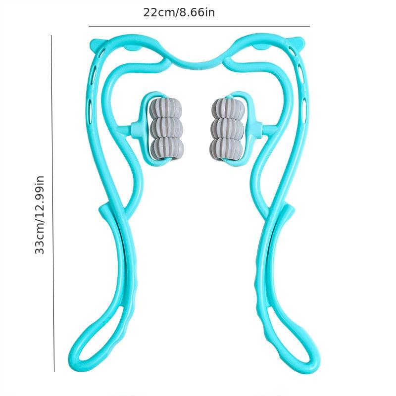 Double Ball Handheld Cervical Massager Kneading Roller Neck Clamp