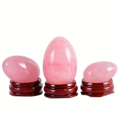 3pcs Natural Crystal Egg Jade Stone Massage Tool Repair Yoga Healing Egg