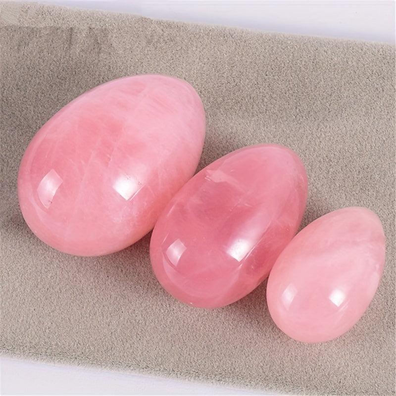 3pcs Natural Crystal Egg Jade Stone Massage Tool Repair Yoga Healing Egg