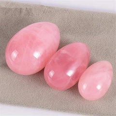 3pcs Natural Crystal Egg Jade Stone Massage Tool Repair Yoga Healing Egg