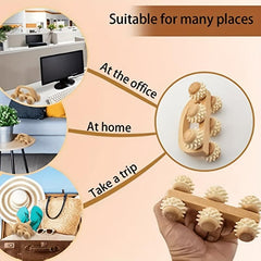 2pcs Wood Massage Roller Wooden Massage Tool With 6 Roller Soft Tissue Massager