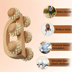 2pcs Wood Massage Roller Wooden Massage Tool With 6 Roller Soft Tissue Massager