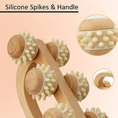 2pcs Wood Massage Roller Wooden Massage Tool With 6 Roller Soft Tissue Massager