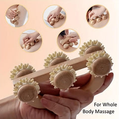2pcs Wood Massage Roller Wooden Massage Tool With 6 Roller Soft Tissue Massager