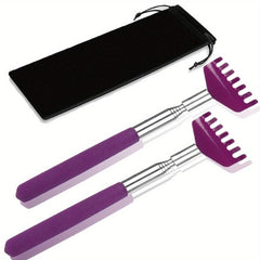2 Pack Extendable Back Scratcher Stainless Steel Telescoping Tool