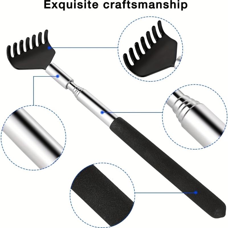2 Pack Extendable Back Scratcher Stainless Steel Telescoping Tool