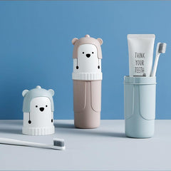 Cartoon Travel Toothbrush Storage Container Box Gargle Cup Multifunctional