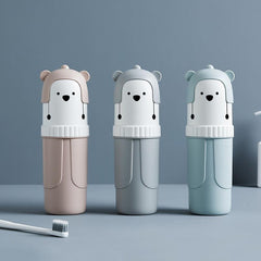 Cartoon Travel Toothbrush Storage Container Box Gargle Cup Multifunctional