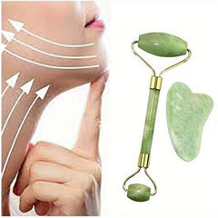 Facial Scraping Board & Jade Roller Massager Set