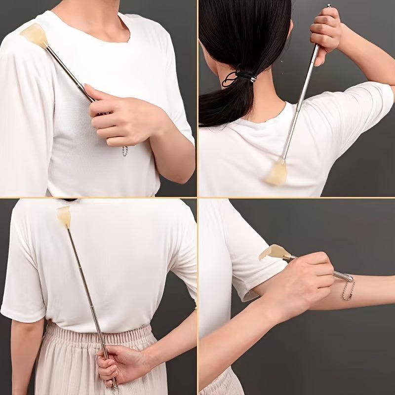 Stainless Steel Telescopic Back Scratching Rake Massage Device
