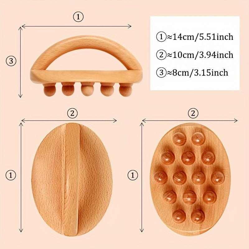 2pcs Wood Massage Tools for Body Shaping Meridians Unblocking