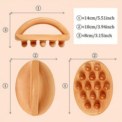 2pcs Wood Massage Tools for Body Shaping Meridians Unblocking