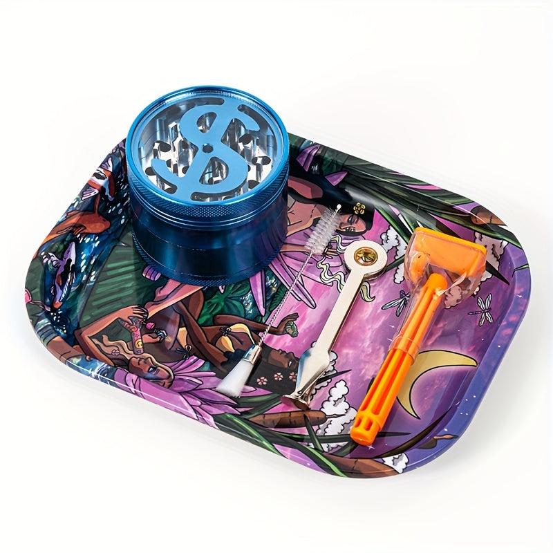 Creative Pattern Metal Rolling Tray Wake Up Tray Fruit Plate Dessert Tray