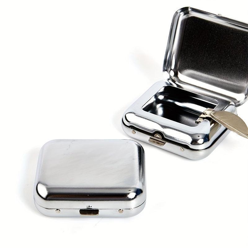 Stainless Steel Pocket Ashtray Metal Tray Portable Accessory