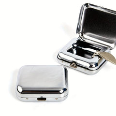 Stainless Steel Pocket Ashtray Metal Tray Portable Accessory