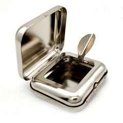 Stainless Steel Pocket Ashtray Metal Tray Portable Accessory