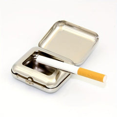 Stainless Steel Pocket Ashtray Metal Tray Portable Accessory