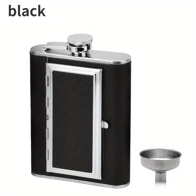 Portable Stainless Steel Cigarette Case & Hip Flask Set with Funnel